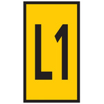 HellermannTyton WIC0 Cable Markers, Yellow, Pre-printed "L1", 2 → 2.8mm Cable