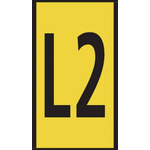 HellermannTyton WIC0 Cable Markers, Yellow, Pre-printed "L2", 2 → 2.8mm Cable