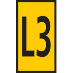 HellermannTyton WIC0 Cable Markers, Yellow, Pre-printed "L3", 2 → 2.8mm Cable