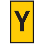 HellermannTyton WIC0 Cable Markers, Yellow, Pre-printed "Y", 2 → 2.8mm Cable