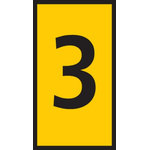 HellermannTyton WIC1 Cable Markers, Yellow, Pre-printed "3", 2 → 2.8mm Cable