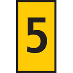 HellermannTyton WIC1 Cable Markers, Yellow, Pre-printed "5", 2 → 2.8mm Cable