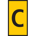 HellermannTyton WIC1 Cable Markers, Yellow, Pre-printed "C", 2 → 2.8mm Cable