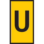 HellermannTyton WIC1 Cable Markers, Yellow, Pre-printed "U", 2 → 2.8mm Cable