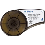 Brady R4300 Heat Shrink Heat Shrink Cable Marker, Black on Yellow, 1.5 → 8.1mm Cable