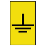 HellermannTyton Ovalgrip Slide On Cable Markers, Black on Yellow, Pre-printed "Earth", 2.5 → 6mm Cable