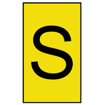 HellermannTyton Ovalgrip Slide On Cable Markers, Black on Yellow, Pre-printed "S", 2.5 → 6mm Cable