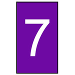 HellermannTyton Ovalgrip Slide On Cable Markers, White on Violet, Pre-printed "7", 1.8 → 6.3mm Cable