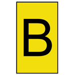 HellermannTyton Ovalgrip Slide On Cable Markers, Black on Yellow, Pre-printed "B", 1.7 → 3.6mm Cable