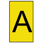 HellermannTyton Ovalgrip Slide On Cable Markers, Black on Yellow, Pre-printed "A", 1.7 → 3.6mm Cable