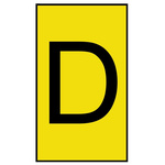 HellermannTyton Ovalgrip Slide On Cable Markers, Black on Yellow, Pre-printed "D", 1.7 → 3.6mm Cable