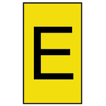 HellermannTyton Ovalgrip Slide On Cable Markers, Black on Yellow, Pre-printed "E", 1.7 → 3.6mm Cable