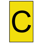 HellermannTyton Ovalgrip Slide On Cable Markers, Black on Yellow, Pre-printed "C", 1.7 → 3.6mm Cable
