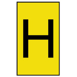HellermannTyton Ovalgrip Slide On Cable Markers, Black on Yellow, Pre-printed "H", 1.7 → 3.6mm Cable