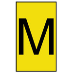 HellermannTyton Ovalgrip Slide On Cable Markers, Black on Yellow, Pre-printed "M", 1.7 → 3.6mm Cable