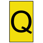 HellermannTyton Ovalgrip Slide On Cable Markers, Black on Yellow, Pre-printed "Q", 1.7 → 3.6mm Cable