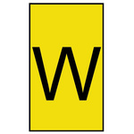 HellermannTyton Ovalgrip Slide On Cable Markers, Black on Yellow, Pre-printed "W", 1.7 → 3.6mm Cable