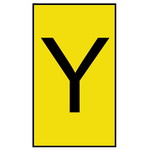 HellermannTyton Ovalgrip Slide On Cable Markers, Black on Yellow, Pre-printed "Y", 1.7 → 3.6mm Cable