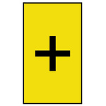 HellermannTyton Ovalgrip Slide On Cable Markers, Black on Yellow, Pre-printed "+", 1.7 → 3.6mm Cable