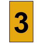 HellermannTyton HO85 Clip On Cable Markers, Black on Orange, Pre-printed "3", 1.8 → 6.3mm Cable