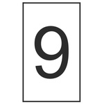 HellermannTyton HO85 Clip On Cable Markers, White on Brown, Pre-printed "9", 1.8 → 6.3mm Cable