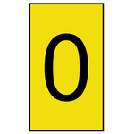 HellermannTyton Ovalgrip Slide On Cable Markers, Black on Yellow, Pre-printed "0", 1.7 → 3.6mm Cable