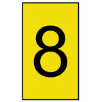 HellermannTyton HO50 Clip On Cable Markers, Black on Yellow, Pre-printed "8", 1.7 → 3.6mm Cable