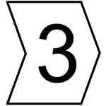 HellermannTyton Helagrip Slide On Cable Markers, Black on White, Pre-printed "3", 1 → 3mm Cable