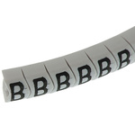 HellermannTyton HGDC Slide On Cable Markers, Black on White, Pre-printed "B", 1 → 3mm Cable
