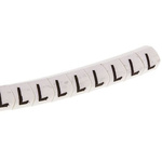 HellermannTyton HGDC Slide On Cable Markers, Black on White, Pre-printed "L", 1 → 3mm Cable