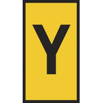 HellermannTyton HODS85 Slide On Cable Markers, Yellow, Pre-printed "Y", 1.8 → 3.6mm Cable