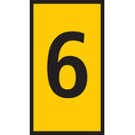HellermannTyton WIC Snap On Clip On Cable Marker, Yellow, Pre-printed "6", 2 → 2.8mm Cable