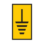 HellermannTyton WIC Snap On Clip On Cable Marker, Yellow, Pre-printed "ERDE", 2 → 2.8mm Cable