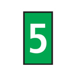 HellermannTyton WIC Snap On Clip On Cable Marker, Green, Pre-printed "5", 2.8 → 3.8mm Cable