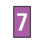 HellermannTyton WIC Snap On Clip On Cable Marker, Violet, Pre-printed "7", 2.8 → 3.8mm Cable