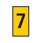 HellermannTyton WIC Snap On Clip On Cable Marker, Yellow, Pre-printed "7", 2.8 → 3.8mm Cable