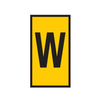 HellermannTyton WIC Snap On Clip On Cable Marker, Yellow, Pre-printed "W", 2.8 → 3.8mm Cable