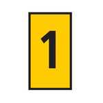 HellermannTyton WIC Snap On Clip On Cable Marker, Yellow, Pre-printed "1", 4.3 → 5.3mm Cable
