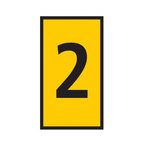 HellermannTyton WIC Snap On Clip On Cable Marker, Yellow, Pre-printed "2", 4.3 → 5.3mm Cable