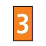 HellermannTyton WIC Snap On Clip On Cable Marker, Orange, Pre-printed "3", 4.3 → 5.3mm Cable