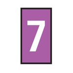 HellermannTyton WIC Snap On Clip On Cable Marker, Violet, Pre-printed "7", 4.3 → 5.3mm Cable