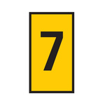 HellermannTyton WIC Snap On Clip On Cable Marker, Yellow, Pre-printed "7", 4.3 → 5.3mm Cable
