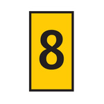 HellermannTyton WIC Snap On Clip On Cable Marker, Yellow, Pre-printed "8", 4.3 → 5.3mm Cable