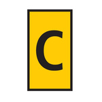 HellermannTyton WIC Snap On Clip On Cable Marker, Yellow, Pre-printed "C", 4.3 → 5.3mm Cable