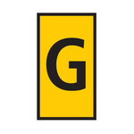 HellermannTyton WIC Snap On Clip On Cable Marker, Yellow, Pre-printed "G", 4.3 → 5.3mm Cable