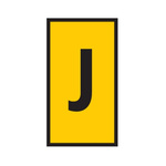 HellermannTyton WIC Snap On Clip On Cable Marker, Yellow, Pre-printed "J", 4.3 → 5.3mm Cable