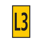 HellermannTyton WIC Snap On Clip On Cable Marker, Yellow, Pre-printed "L3", 4.3 → 5.3mm Cable