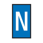 HellermannTyton WIC Snap On Clip On Cable Marker, Blue, Pre-printed "N", 4.3 → 5.3mm Cable