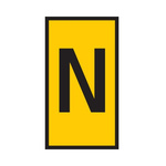 HellermannTyton WIC Snap On Clip On Cable Marker, Yellow, Pre-printed "N", 4.3 → 5.3mm Cable