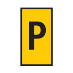HellermannTyton WIC Snap On Clip On Cable Marker, Yellow, Pre-printed "P", 4.3 → 5.3mm Cable
